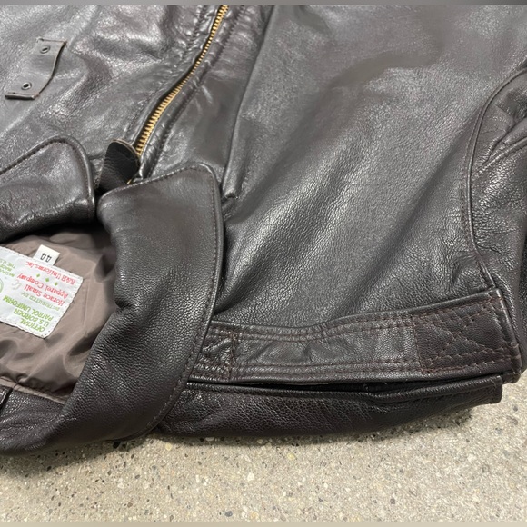 Vintage Official US Border Patrol Uniform Leather Jacket Goatskin Men’s 44 L/XL - Picture 6 of 16